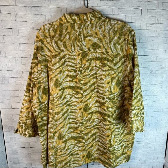 Sarah Morgan vintage blouse button down 3/4 sleeve then lightweight plus size - Picture 2 of 9